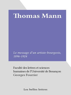 cover image of Thomas Mann